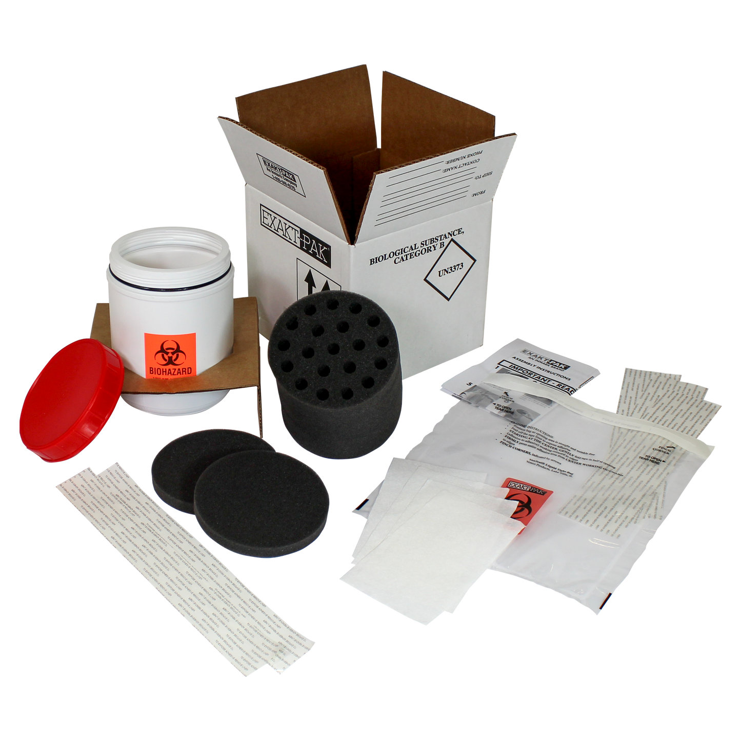 MD8000V20 - EXAKT-PAK® Category B Ambient Uni-Pak® Insulated Shipping Solution for up to (20) 13x125mm Blood Tubes, Urine Tubes and Vials