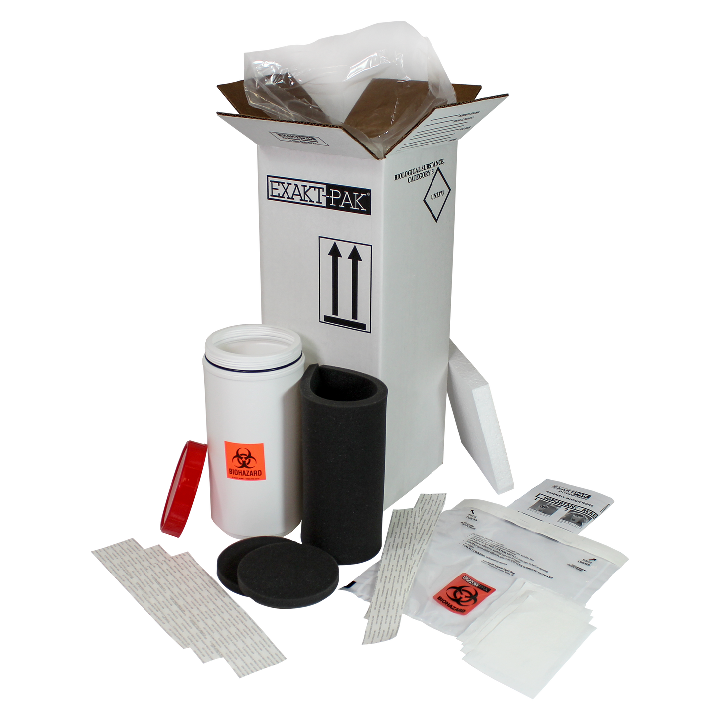 MD8210S01 - EXAKT-PAK® Uni-Pak™ Category B Cooled Specimen Insulated Shipping Solution for multiple loose swabs up to 9 1/4" in length
