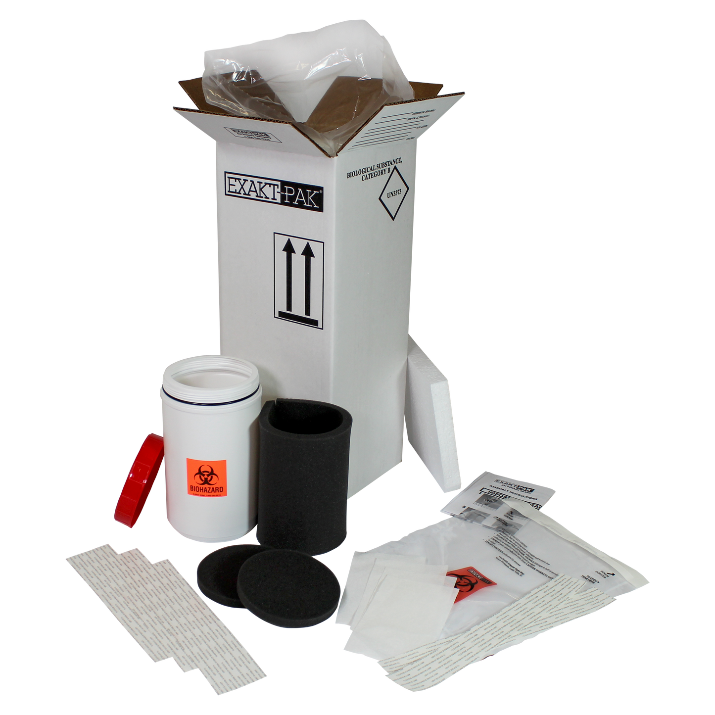 MD8285S01 - EXAKT-PAK® Uni-Pak™ Category B Cooled Insulated Shipping Solution for multiple loose swabs up to 7 1/4" in length