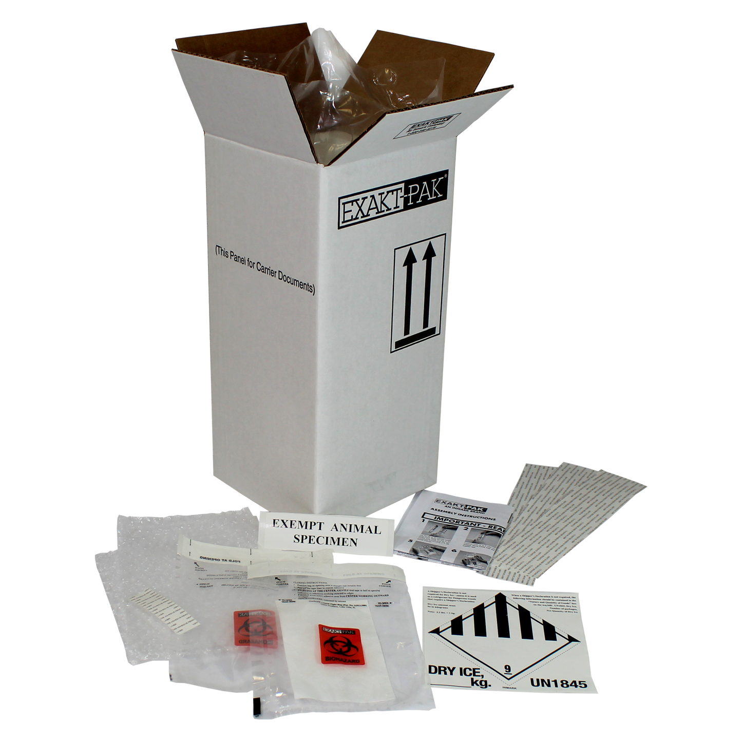ME-A8753V06 - EXAKT-PAK® DX-Pak® Exempt Frozen Diagnostic Animal Specimen Insulated Shipping Solution for Blood Tubes, Test Tubes and Vials