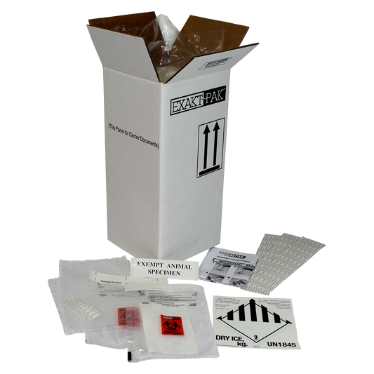 ME-A8753V06 - EXAKT-PAK® DX-Pak® Exempt Frozen Diagnostic Animal Specimen Insulated Shipping Solution for Blood Tubes, Test Tubes and Vials