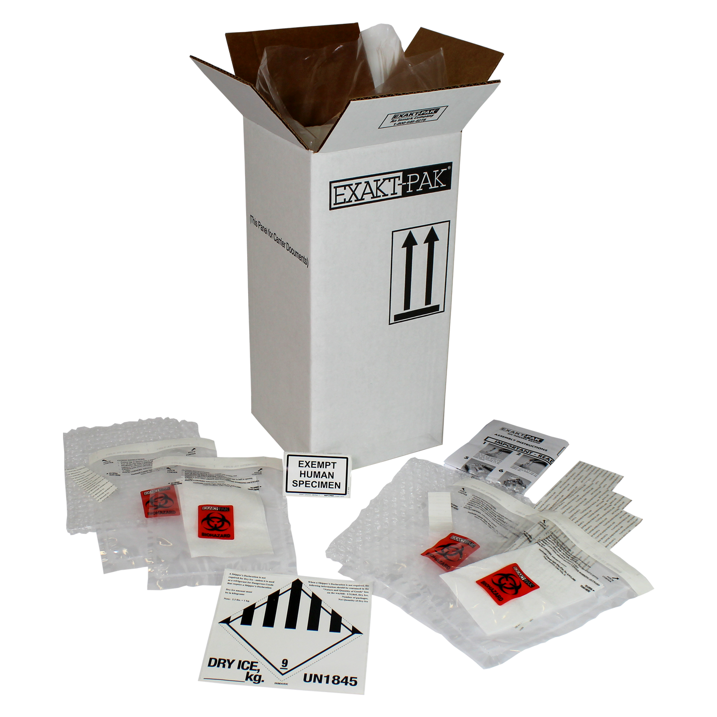 ME-A8753V12 - EXAKT-PAK® DX-Pak® Exempt Frozen Diagnostic Animal Specimen Insulated Shipping Solution for Blood Tubes, Test Tubes and Vials