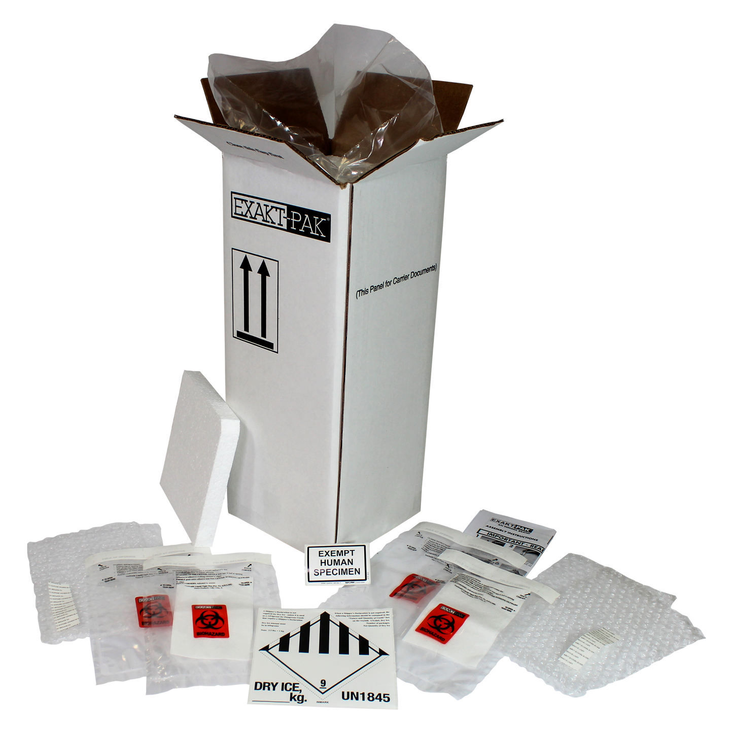 ME-H8753V12 - EXAKT-PAK® DX-Pak® Exempt Frozen Human Specimen Insulated Shipping Solution for Blood Tube, Test Tubes and Vials