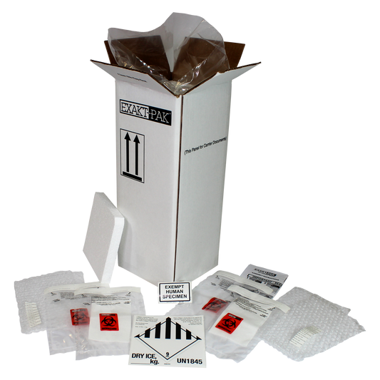 ME-H8753V12 - EXAKT-PAK® DX-Pak® Exempt Frozen Human Specimen Insulated Shipping Solution for Blood Tube, Test Tubes and Vials