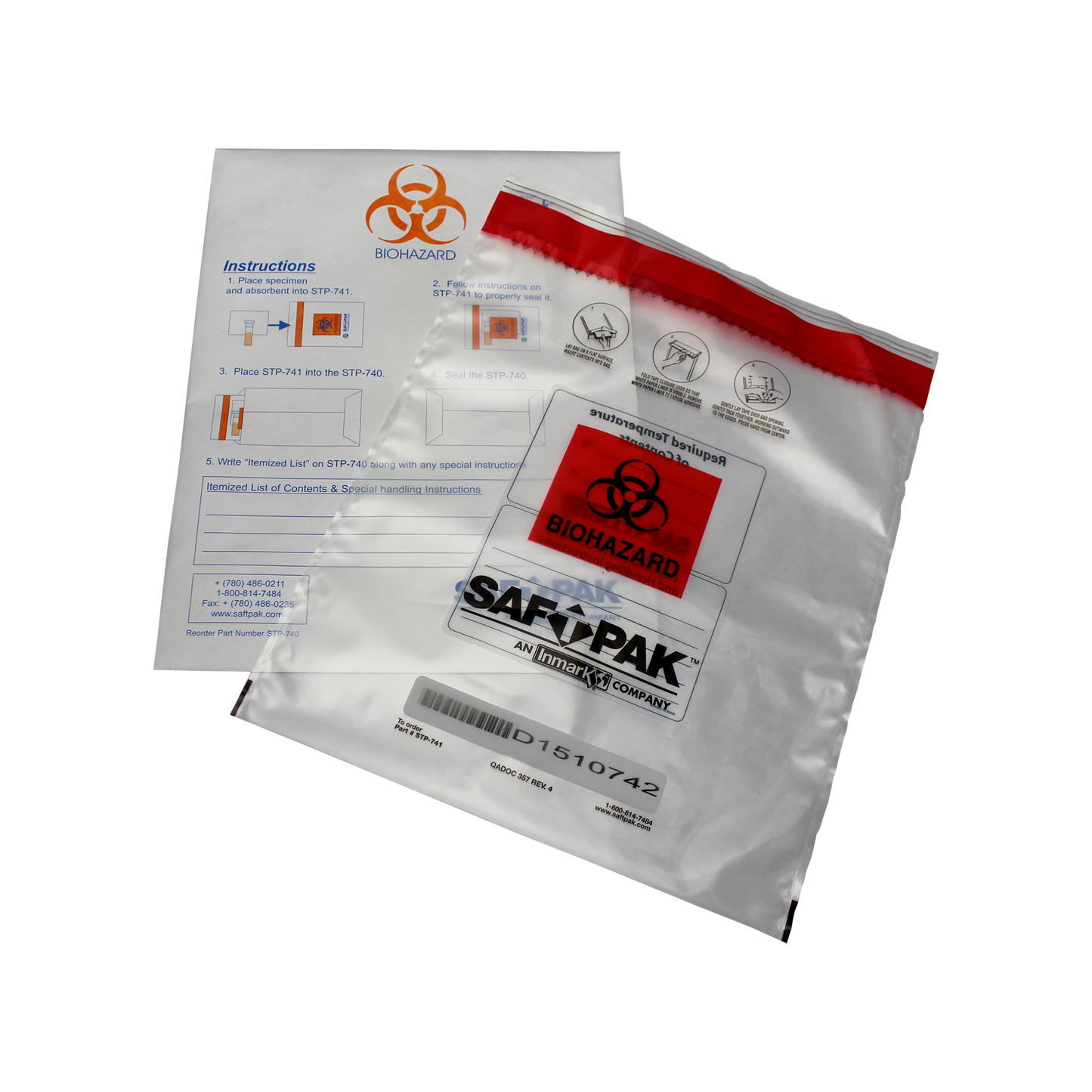 Saf-T-Pak® STP-740 - Disposable 2 - Part Secondary Pressure Vessel (95 kPa), Extra Large, 50/Case