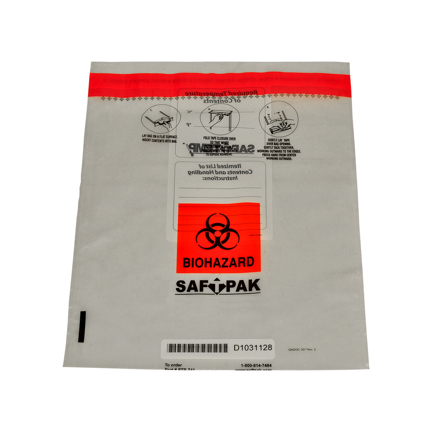Saf-T-Pak® STP-741 - Inner Leak Proof Poly Bag Only, 250/Case