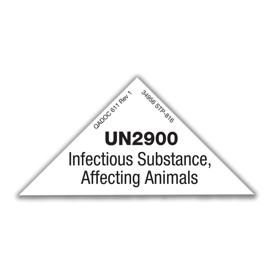 Saf-T-Pak® STP-816 UN2900 Infectious Substance, Affecting Animals - Marking, 4 1/8 x 2 1/16", 120/Case