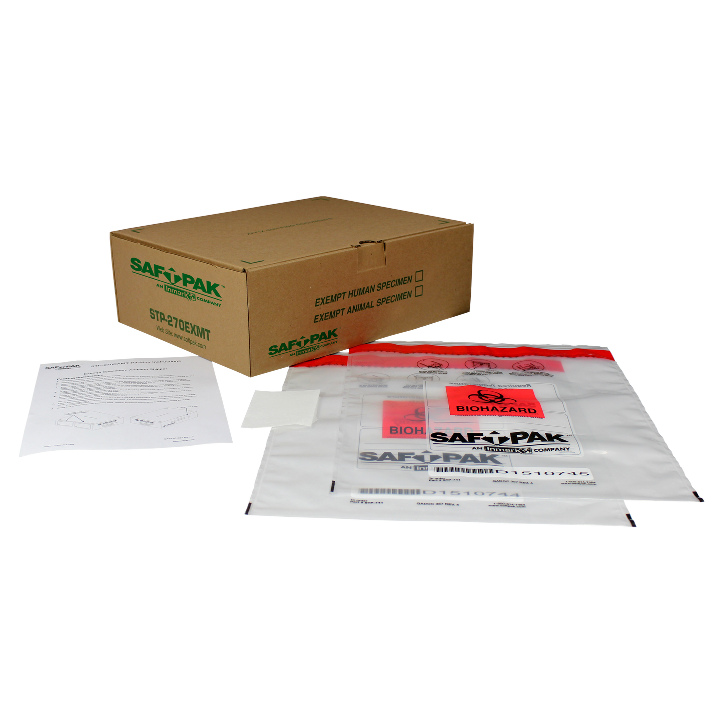 Saf-T-Pak® STP-270EXMT Ambient Exempt Human/Animal Patient Shipping System, 25/Case
