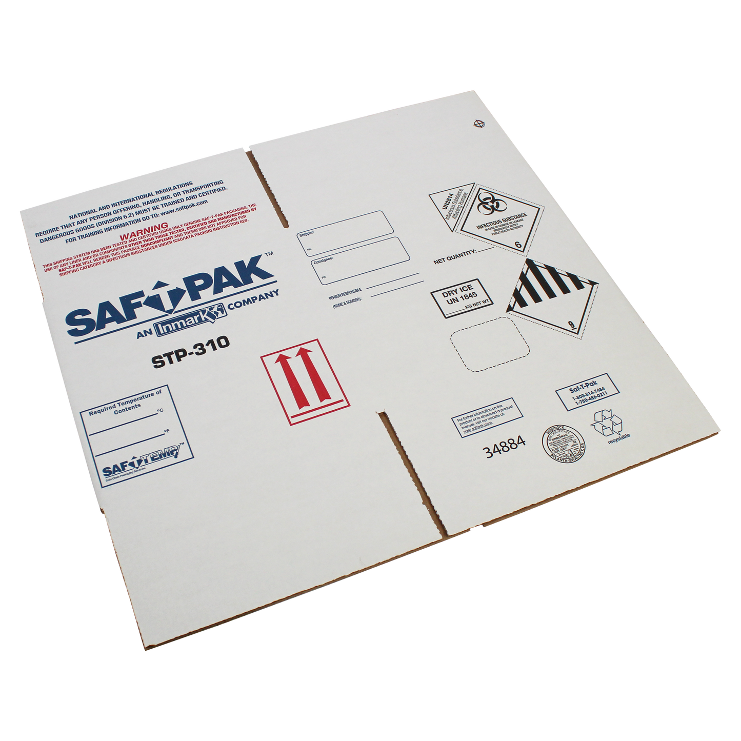 Saf-T-Pak® STP-311 - Outer Box for Saf-T-Pak® STP-310 Shipping System, ( UN2814, UN 2900 and UN1845) 10/Case