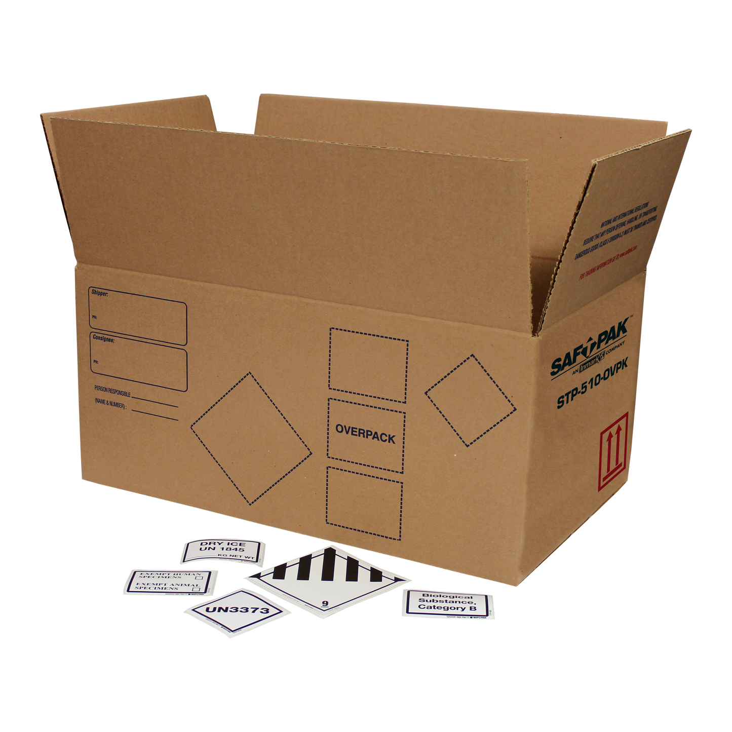 Saf-T-Pak® STP-510-OVPK Category B and Exempt Patient Specimen, (UN 3373 and Exempt) Medium, 10/Case