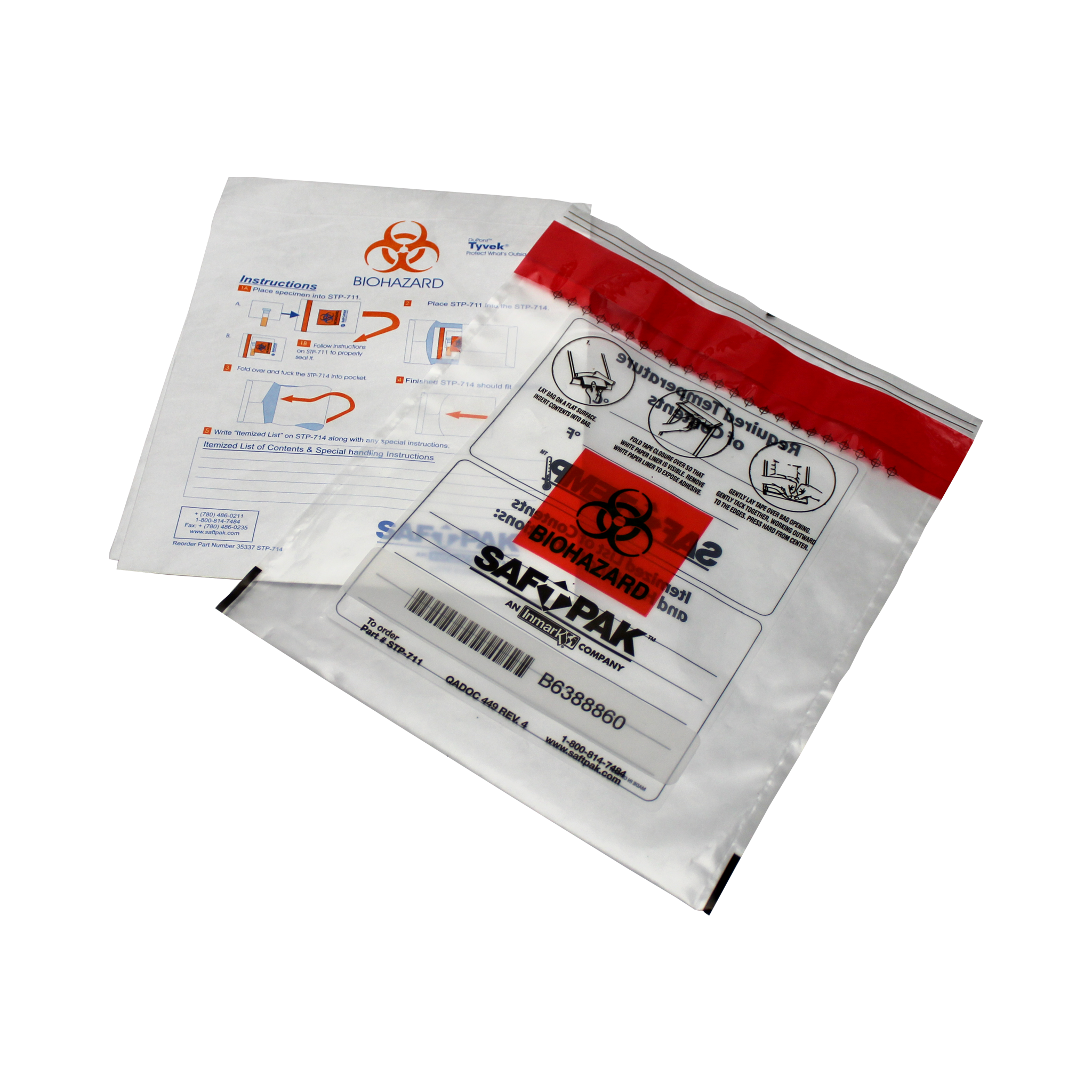 Saf-T-Pak® STP-714 - Saf-T-Pak® Disposable 2 - Part Secondary Saf-T-Pak® STP-714 - Saf-T-Pak® Disposable 2 - Part Secondary