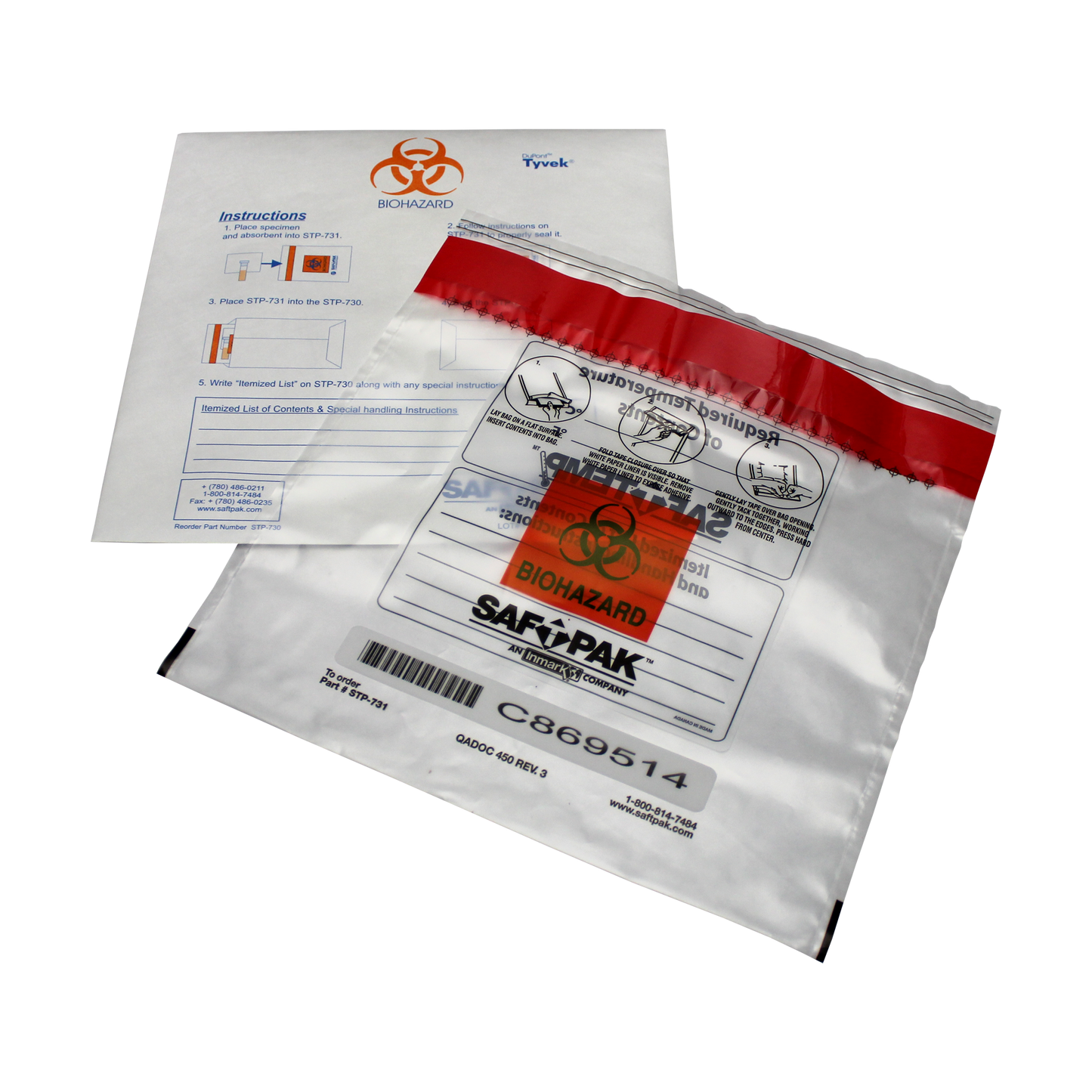 Saf-T-Pak® STP-730 - Disposable 2 - Part Secondary Pressure Vessel, Large, Saf-T-Pak®, 50/Case