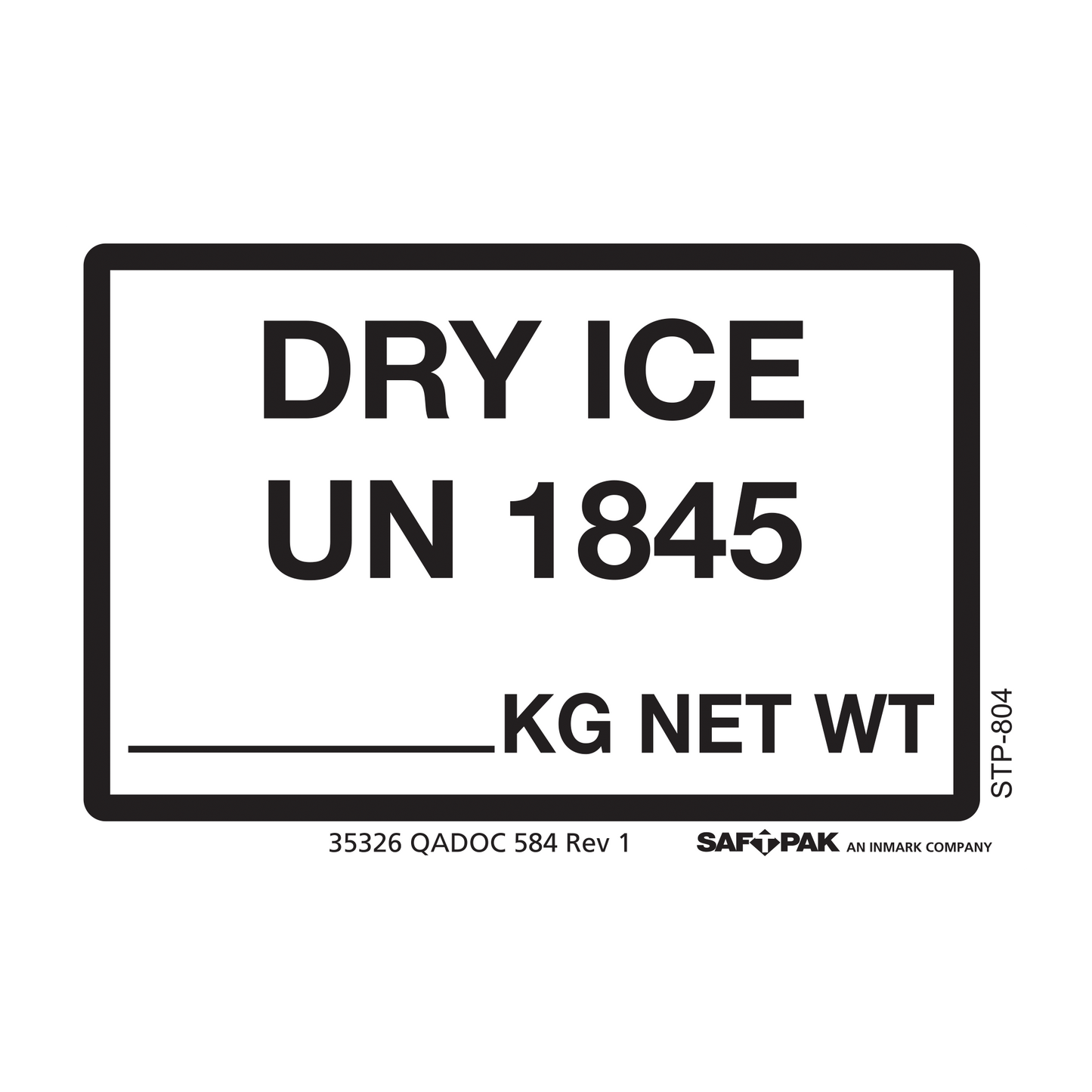 Saf-T-Pak® STP-804 - UN1845 Dry Ice Marking, 2 x 3", 120/Case