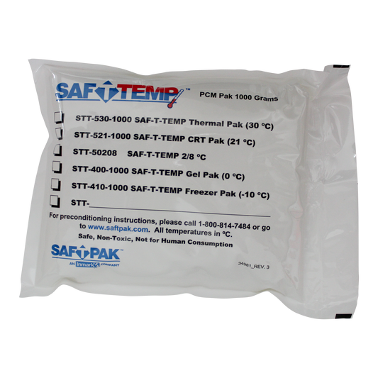 STT-400-1000 - Saf-T-Temp® 0°C Refrigerated Phase Change Material Gel Paks, 1000g, 8/Carton