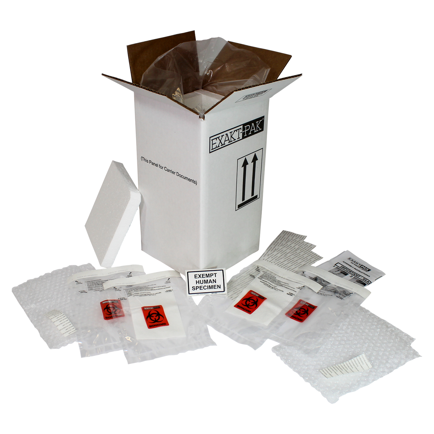 ME-H8752V12 - EXAKT-PAK® DX-Pak® Exempt Cooled Human Specimen Insulated Shipping Solution for Blood Tubes, Test Tubes and Vials