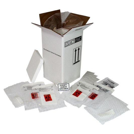 ME-H8752V12 - EXAKT-PAK® DX-Pak® Exempt Cooled Human Specimen Insulated Shipping Solution for Blood Tubes, Test Tubes and Vials