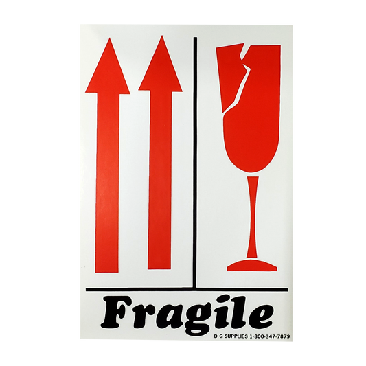 Fragile w/Orientation Arrows Labels (500 Roll, 4"x6") - (DGFARROWS)