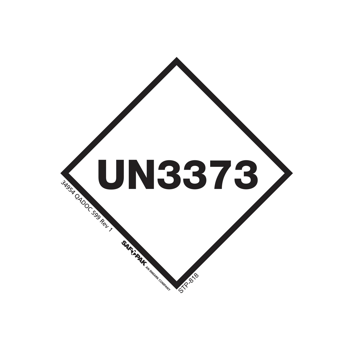 Saf-T-Pak® STP-818, UN3373 Labels, 2.5 x 2.5", 120/Case