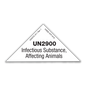 Saf-T-Pak® STP-816 UN2900 Infectious Substance, Affecting Animals - Marking, 4 1/8 x 2 1/16", 120/Case