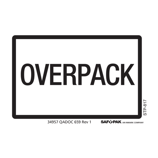 Saf-T-Pak® STP-817 Overpack Labels, 2 x 3", 120/Case