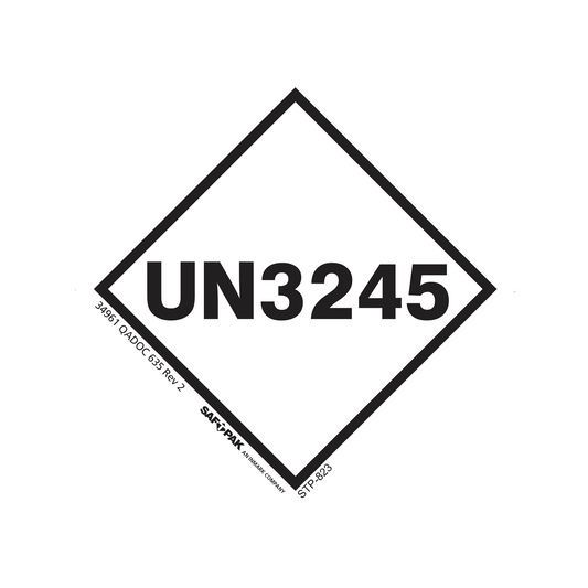 Saf-T-Pak® STP-823 Genetically Modified Organism (UN 3245) Label, 2.5 x 2.5", 120/Case