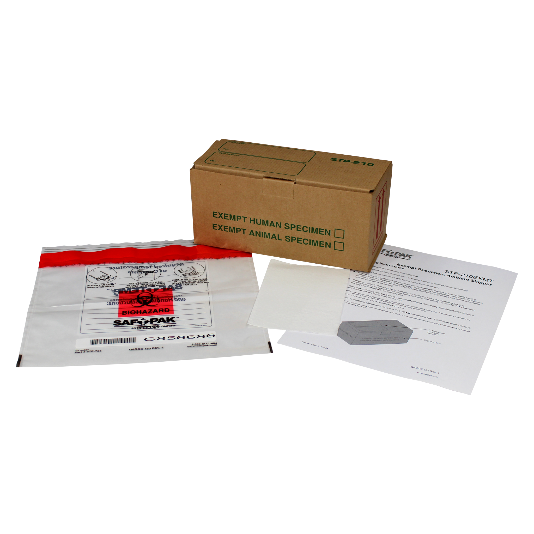 Saf-T-Pak® STP-210EXMT Ambient Exempt Human/Animal Patient Shipping Sy ...