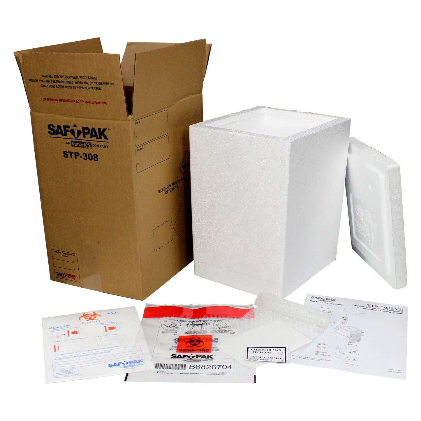 Saf-T-Pak® STP-308SYS Category B / Exempt Shipping System Frozen Insulated Shipping System (UN 3373), 8/Case