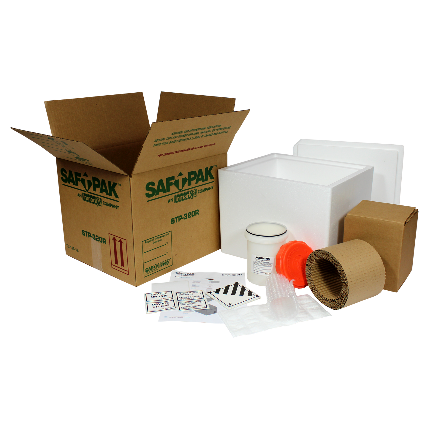 Saf-T-Pak® STP-320R Category B Insulated Shipping System (UN 3373), Frozen w/ Reusable Secondary Pressure Vessel, 4/Case