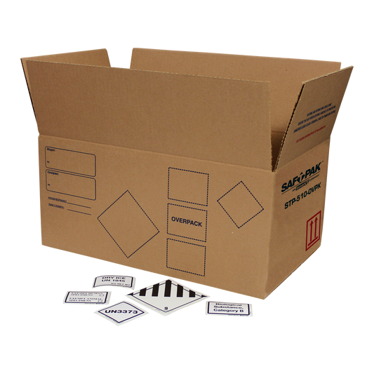 Saf-T-Pak® STP-510-OVPK Category B and Exempt Patient Specimen, (UN 3373 and Exempt) Medium, 10/Case