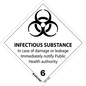 Class 6 Infectious Labels (500 Roll, 4"x4") - (DG62)