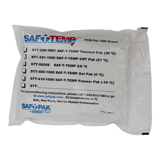 STT-410-1000 - Saf-T-Temp® -10°C Refrigerated Phase Change Material Freezer Paks, 1000g, 8/Carton