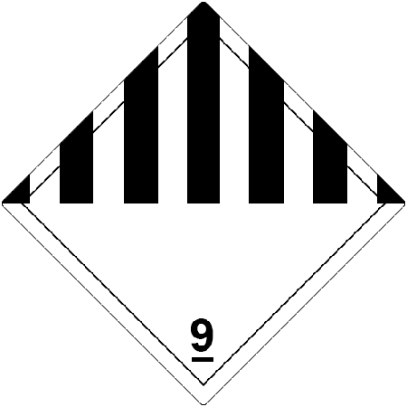 Class 9 Labels (500 Roll, 4"x4") - (DG9)