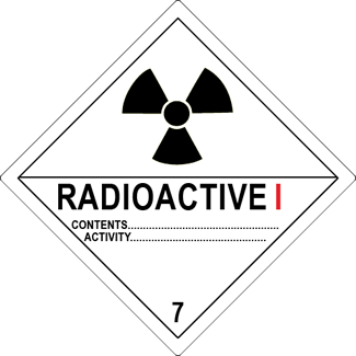 Class 7 (Radioactive) Pressure Sensitive Placards