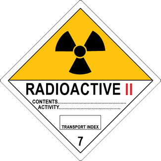 Class 7 Radioactive II Labels (100 Roll, 4"x4") - (DGHZ7II)