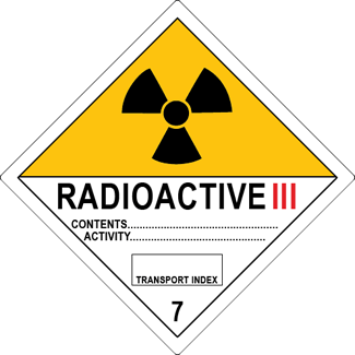 Class 7 Radioactive III  Labels (100 Roll, 4"x4") - (DGHZ7III)